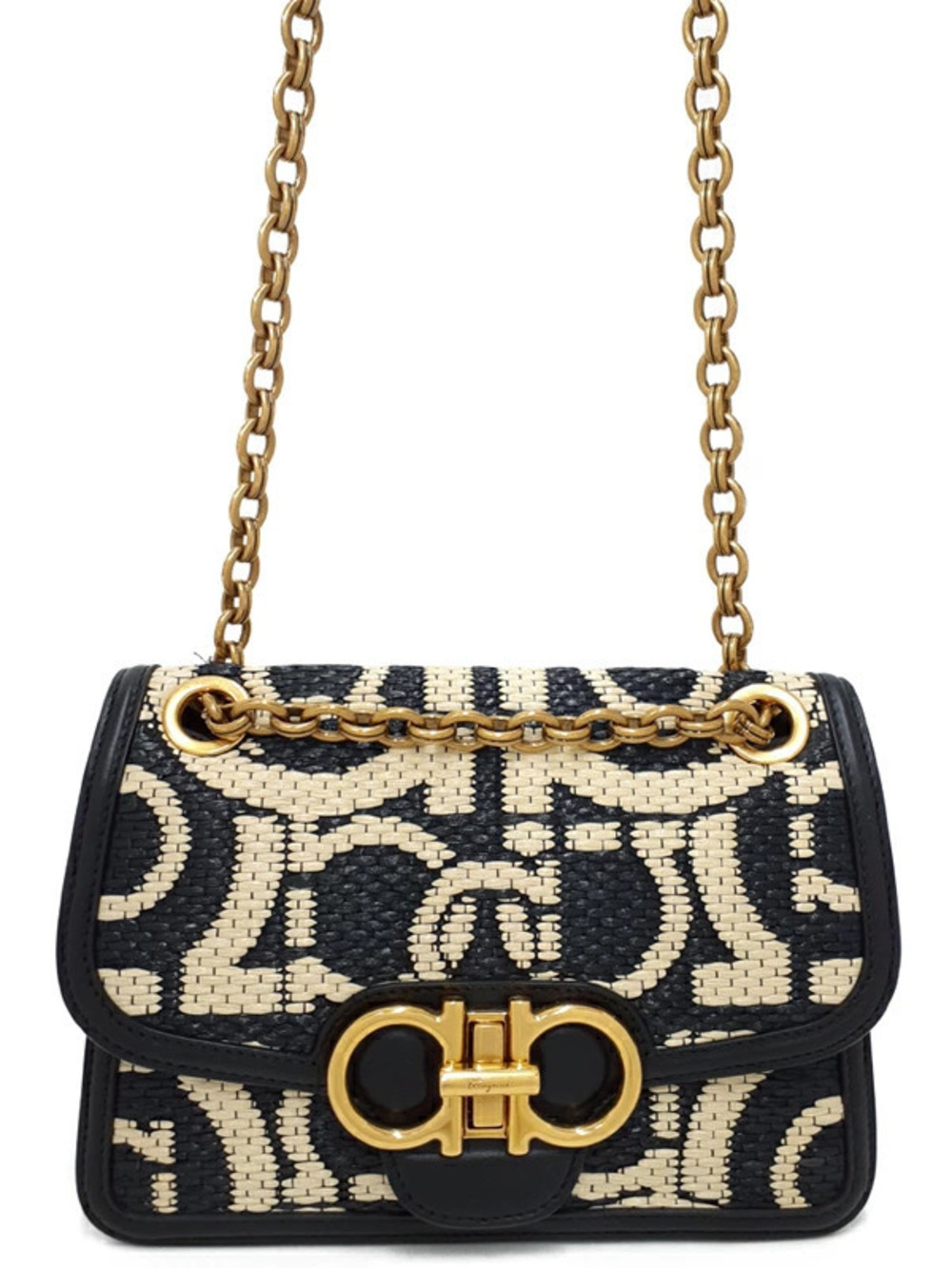 Salvatore Ferragamo Double Gancini Chain Shoulder Bag